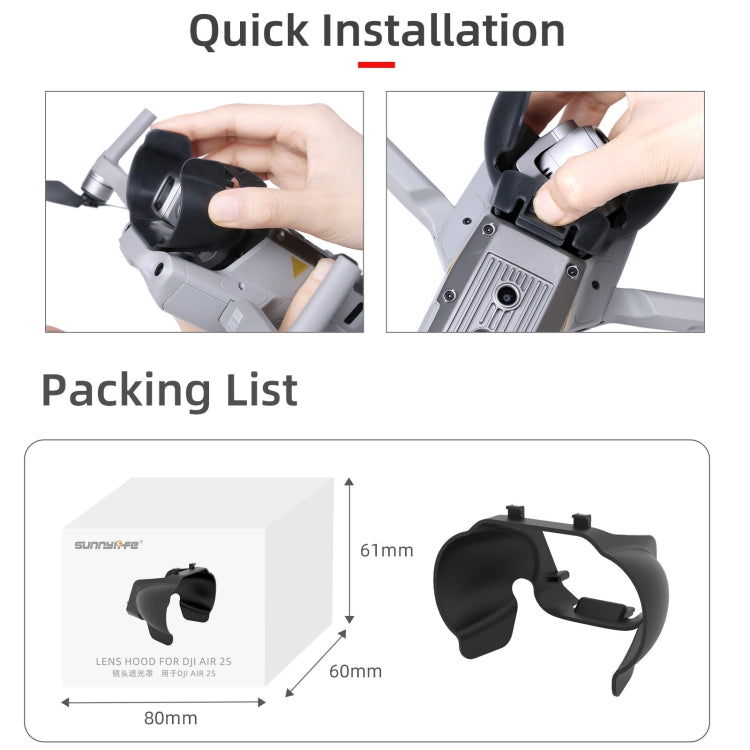 Sunnylife A2S-Q9350 Camera Lens Sunshade Anti-glare Hood for DJI Air 2S / Mavic Air 2, For DJI Air 2S Sunnylife A2S-Q9350 Camera Lens Sunshade Anti-glare Hood for DJI Air 2S / Mavic Air 2, For DJI Air 2S